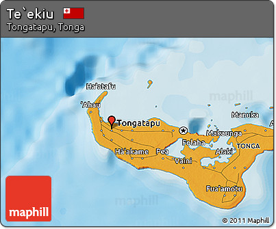 Political 3D Map of Te`ekiu