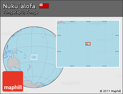 Gray Location Map of Nuku`alofa