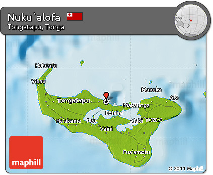 Physical Map of Nuku`alofa