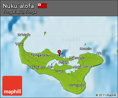 Physical Map of Nuku`alofa