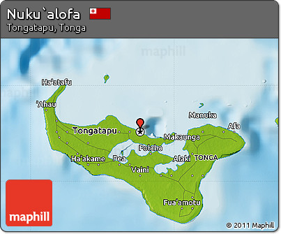 Physical Map of Nuku`alofa