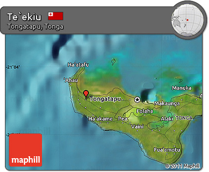 Satellite Map of Te`ekiu