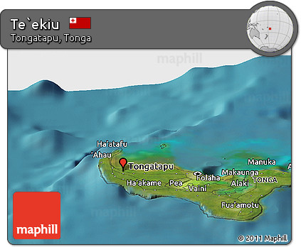 Satellite Panoramic Map of Te`ekiu