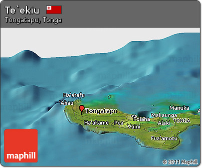 Satellite Panoramic Map of Te`ekiu