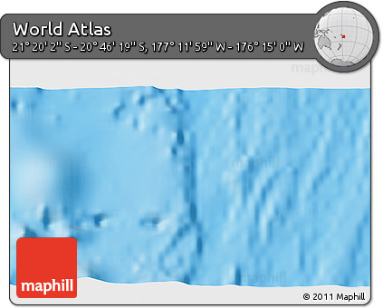 Physical 3D Map of the Area around 21° 3' 11" S, 176° 43' 29" W