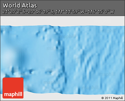 Physical 3D Map of the Area around 21° 3' 11" S, 176° 43' 29" W