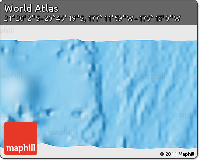 Physical 3D Map of the Area around 21° 3' 11" S, 176° 43' 29" W