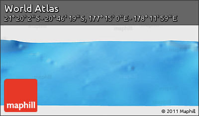 Physical Panoramic Map of the Area around 21° 3' 11" S, 177° 43' 29" E