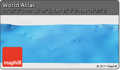 Physical Panoramic Map of the Area around 21° 3' 11" S, 177° 43' 29" E