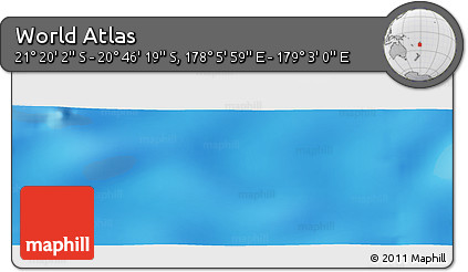 Physical Panoramic Map of the Area around 21° 3' 11" S, 178° 34' 29" E
