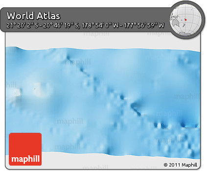 Physical 3D Map of the Area around 21° 3' 11" S, 178° 25' 30" W