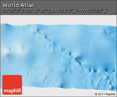 Physical 3D Map of the Area around 21° 3' 11" S, 178° 25' 30" W
