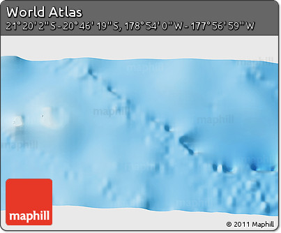 Physical 3D Map of the Area around 21° 3' 11" S, 178° 25' 30" W