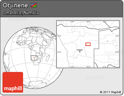 Blank Location Map of Otjinene