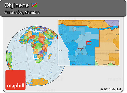 Political Location Map of Otjinene