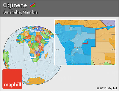Political Location Map of Otjinene