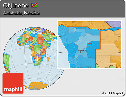 Political Location Map of Otjinene