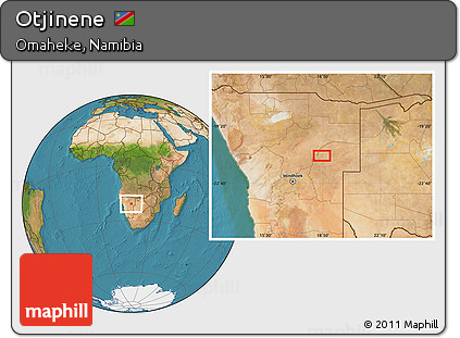 Satellite Location Map of Otjinene
