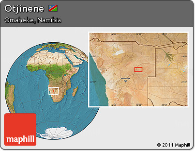 Satellite Location Map of Otjinene