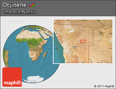 Satellite Location Map of Otjinene