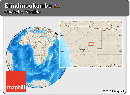 Shaded Relief Location Map of Erindinoukambe