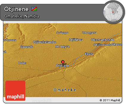 Physical Panoramic Map of Otjinene
