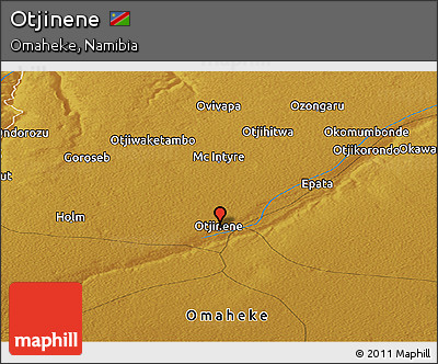 Physical Panoramic Map of Otjinene