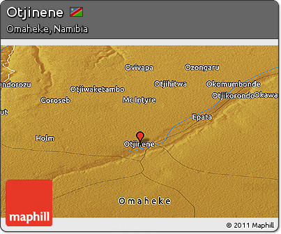 Physical Panoramic Map of Otjinene
