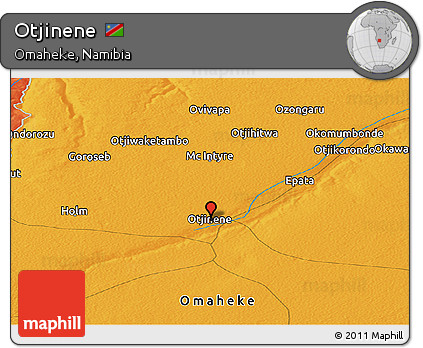 Political Panoramic Map of Otjinene
