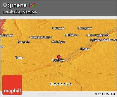 Political Panoramic Map of Otjinene