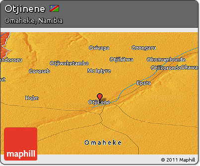 Political Panoramic Map of Otjinene