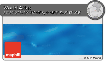 Physical Panoramic Map of the Area around 21° 3' 11" S, 1° 46' 29" E