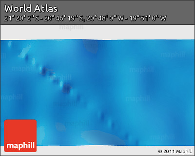 Physical 3D Map of the Area around 21° 3' 11" S, 20° 19' 30" W
