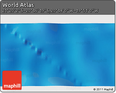 Physical 3D Map of the Area around 21° 3' 11" S, 20° 19' 30" W