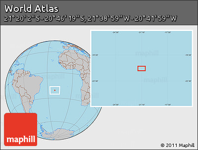 Gray Location Map of the Area around 21° 3' 11" S, 21° 10' 29" W