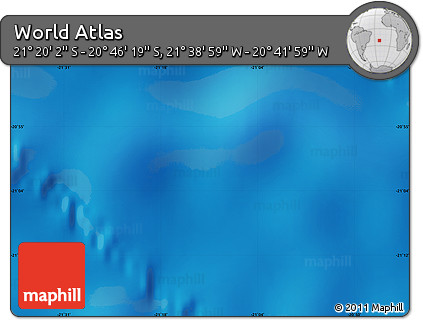 Physical Map of the Area around 21° 3' 11" S, 21° 10' 29" W