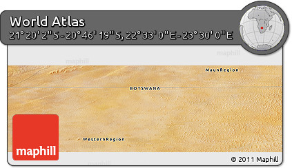 Satellite Panoramic Map of the Area around 21° 3' 11" S, 23° 1' 29" E