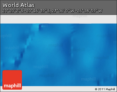 Physical 3D Map of the Area around 21° 3' 11" S, 27° 7' 30" W
