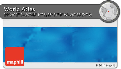 Physical Panoramic Map of the Area around 21° 3' 11" S, 27° 7' 30" W