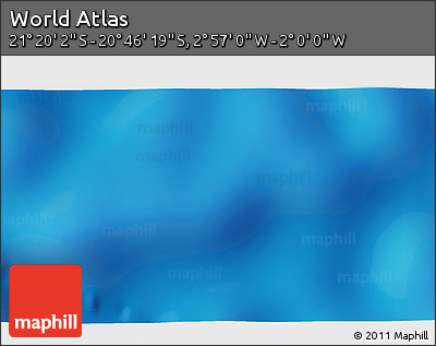 Physical 3D Map of the Area around 21° 3' 11" S, 2° 28' 30" W