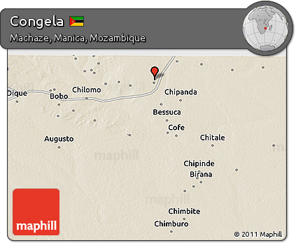 Shaded Relief 3D Map of Congela