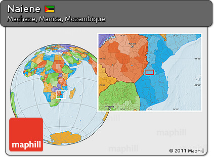Political Location Map of Naiene