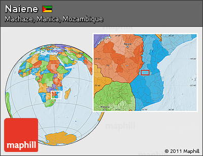 Political Location Map of Naiene