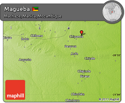 Physical Map of Magueba