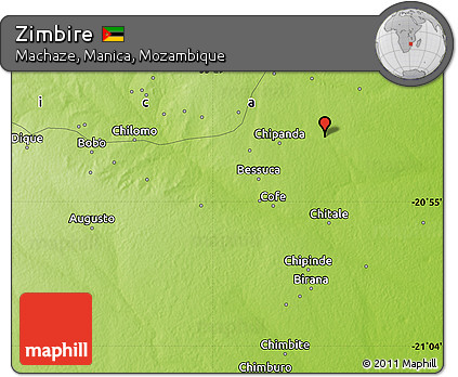 Physical Map of Zimbire