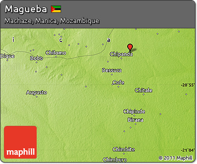 Physical Map of Magueba
