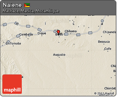 Shaded Relief Map of Naiene