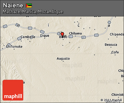 Shaded Relief Map of Naiene