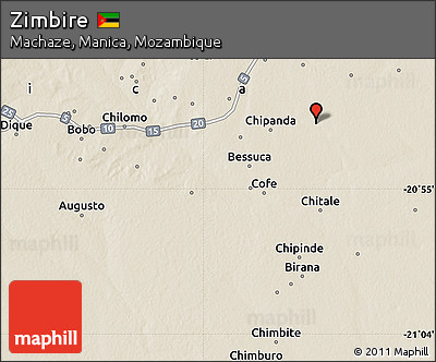 Shaded Relief Map of Zimbire