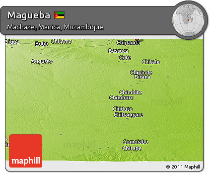 Physical Panoramic Map of Magueba